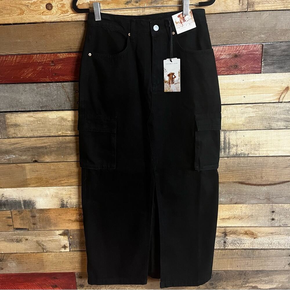 Sincerely Jules Black High Slit Maxi Skirt Size 5/26